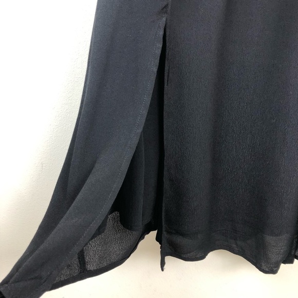 NWT Lulus- Capsleeve black long dress maxi with back keyhole slits size: s - Picture 10 of 16